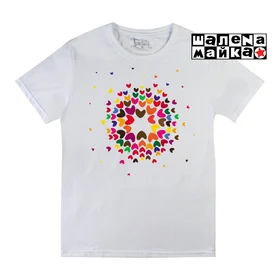 Прикольные футболки: Разноцветные сердечки